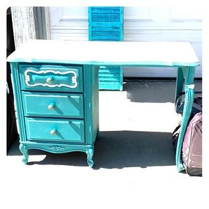 Turquoise vanity/desk